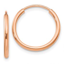 Gold Classics(tm) 14kt. 15mm Rose Gold Endless Hoop Earrings