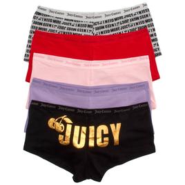 Womens Juicy Couture 5pk. Cotton Spandex Boyshort w/ Logo