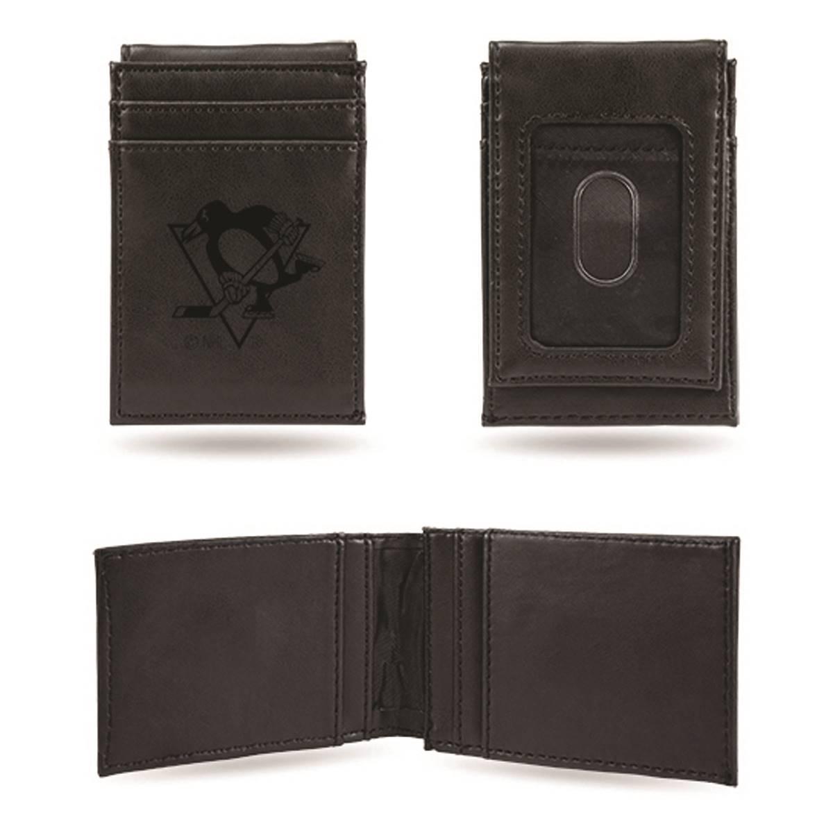 Mens NHL Pittsburgh Penguins Faux Leather Front Pocket Wallet