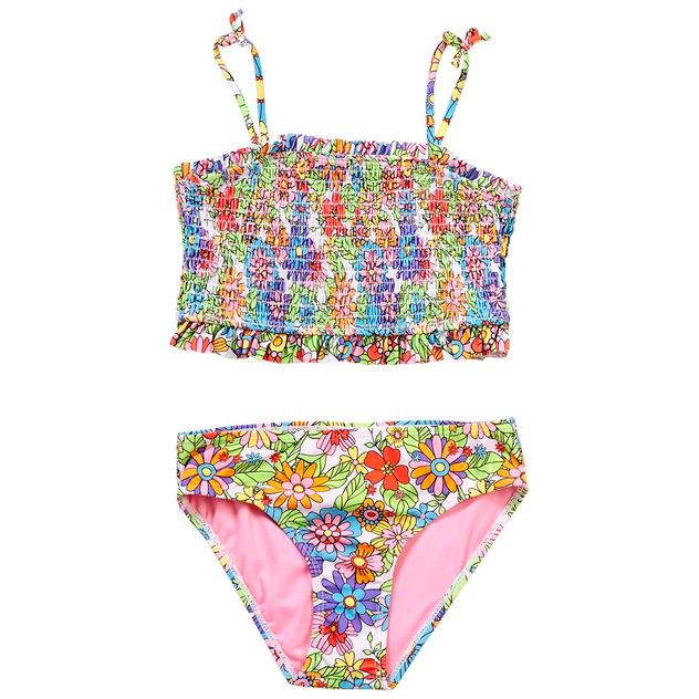 Girls (7-16) Kensie Girl Funky Floral Smocked Bikini Swim Set