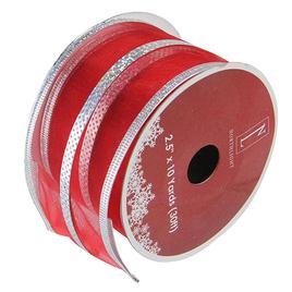 Northlight Seasonal 12 Spools Red & Silver Striped Ribbon