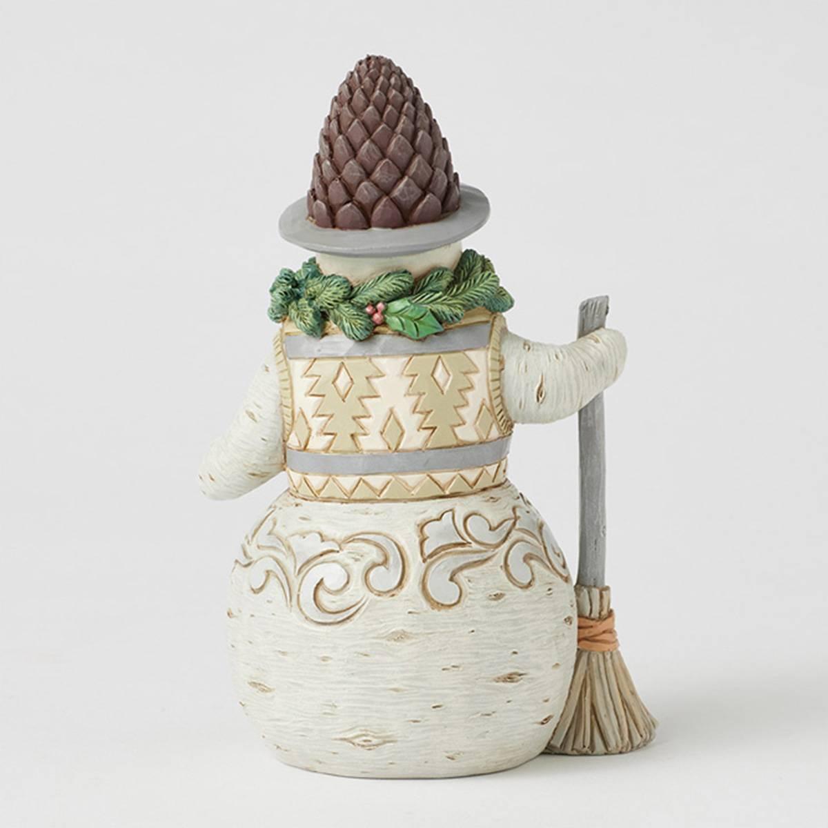 Jim Shore Woodland Glen Snowman Pinecone Hat Christmas Figurine