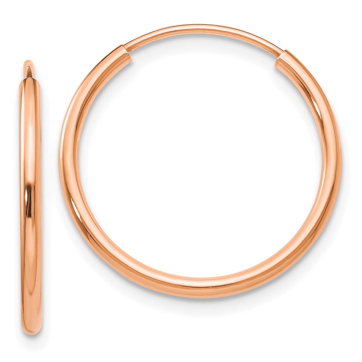 Gold Classics(tm) 14kt. 20mm Rose Gold Endless Hoop Earrings