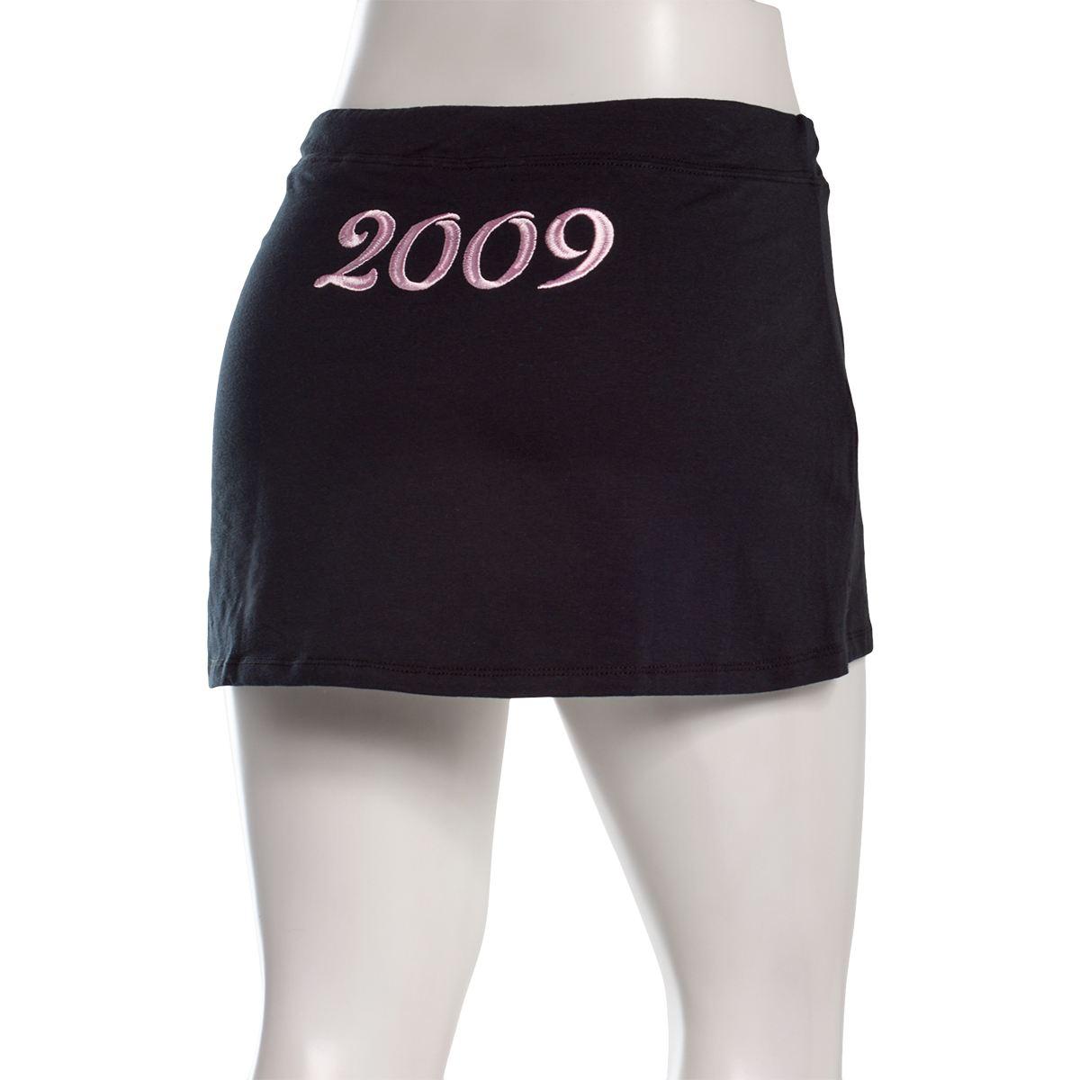 Juniors No Comment Embroidered Twill Applique Mini Skort - Black