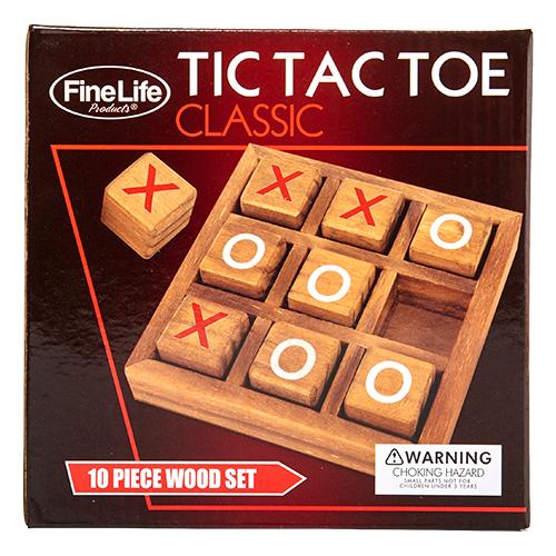 FineLife Tic Tac Toe Classic Wood 10pc. Game
