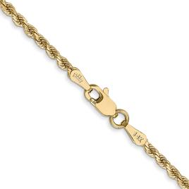 Unisex Gold Classics(tm) 2mm. 14k Diamond Cut Rope Chain Necklace