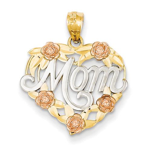 Gold Classics(tm) 14kt. Two-Tone Mom Pendant