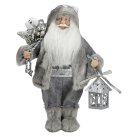 Northlight 12in. Faux Fur Standing Santa Claus Christmas Figurine