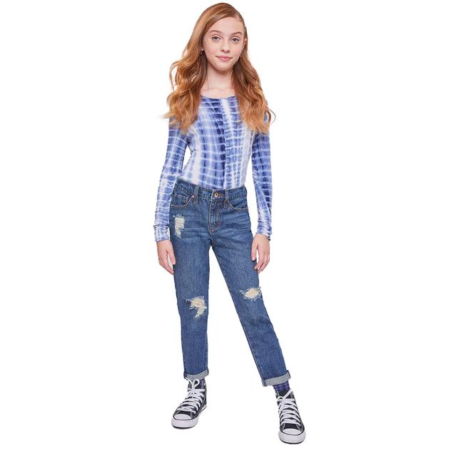 Girls (7-14) YMI® Taylor Relaxed Fit Destructed High Waist Jeans