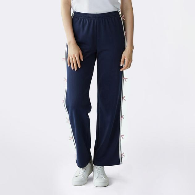 Juniors Derek Heart Wide Leg Fleece Sweatpants with Gingham Bows