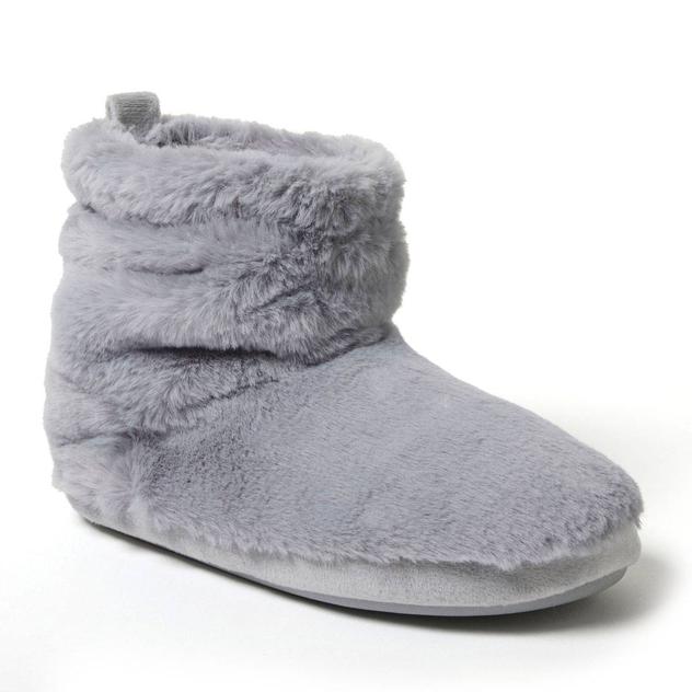 Womens Dearfoams® Kimber Furry Bootie Ankle Slippers