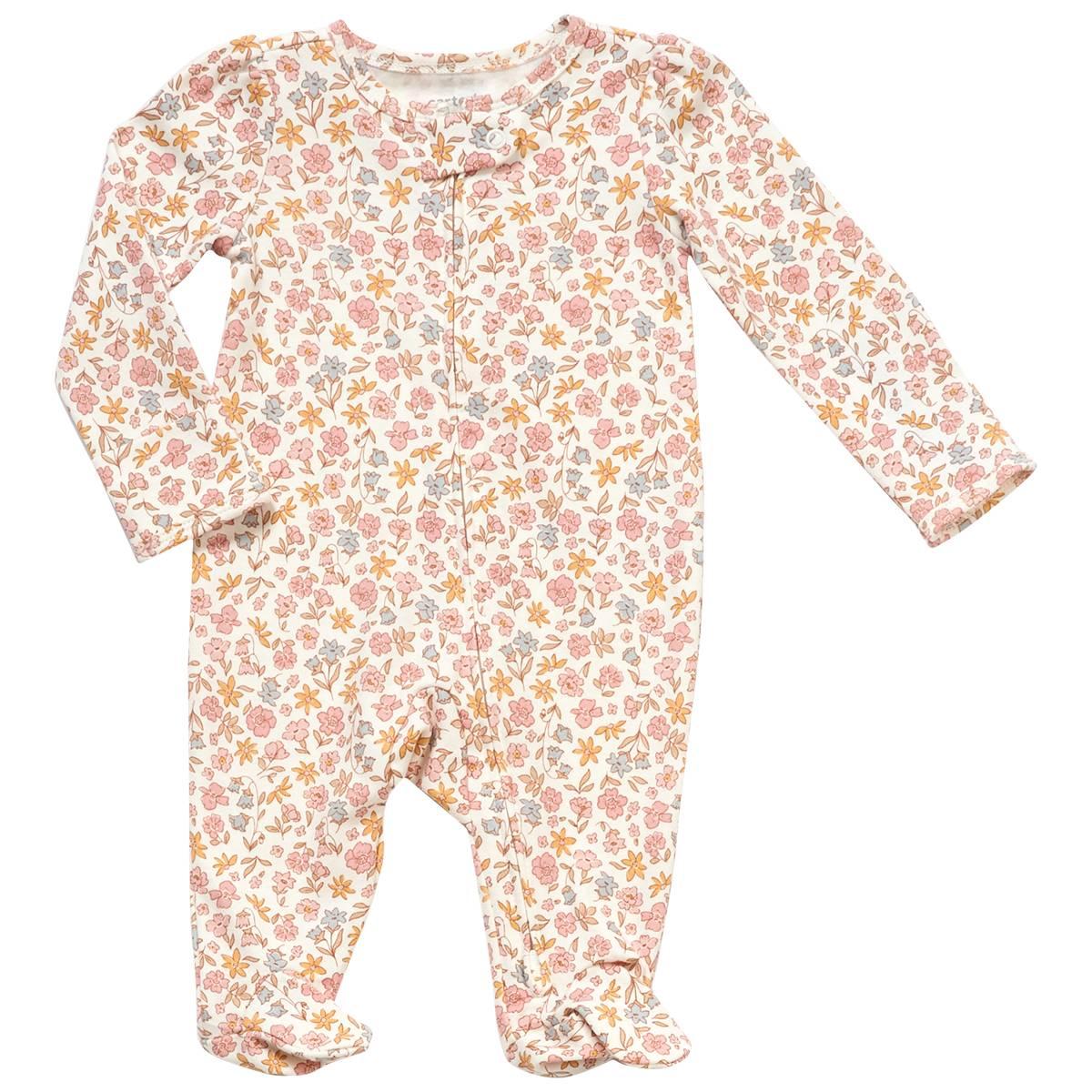 Baby Girl (NB-9M) Carters(R) Floral iLock Zipper Sleep & Play