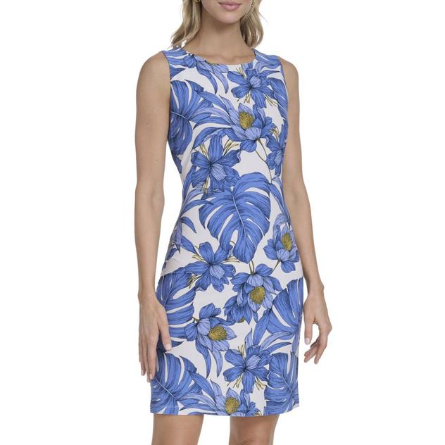 Womens Tommy Hilfiger Sleeveless Floral Leaf Shift Dress