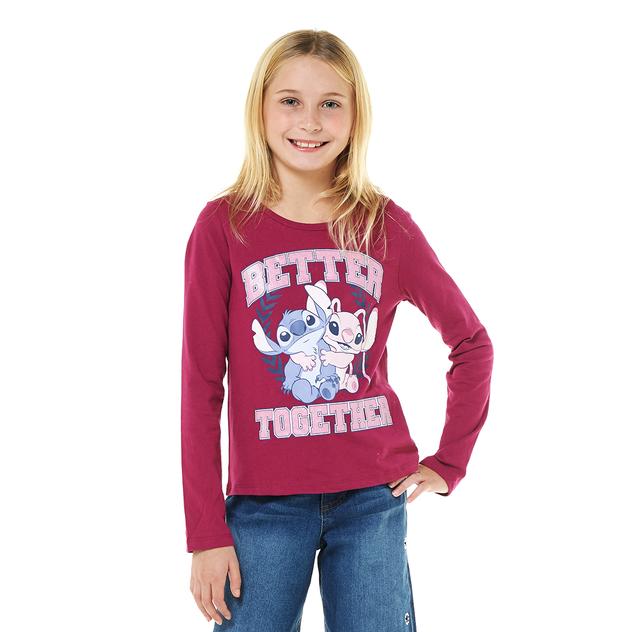 Girls (7-16) Disney Stitch & Angel Better Together Top