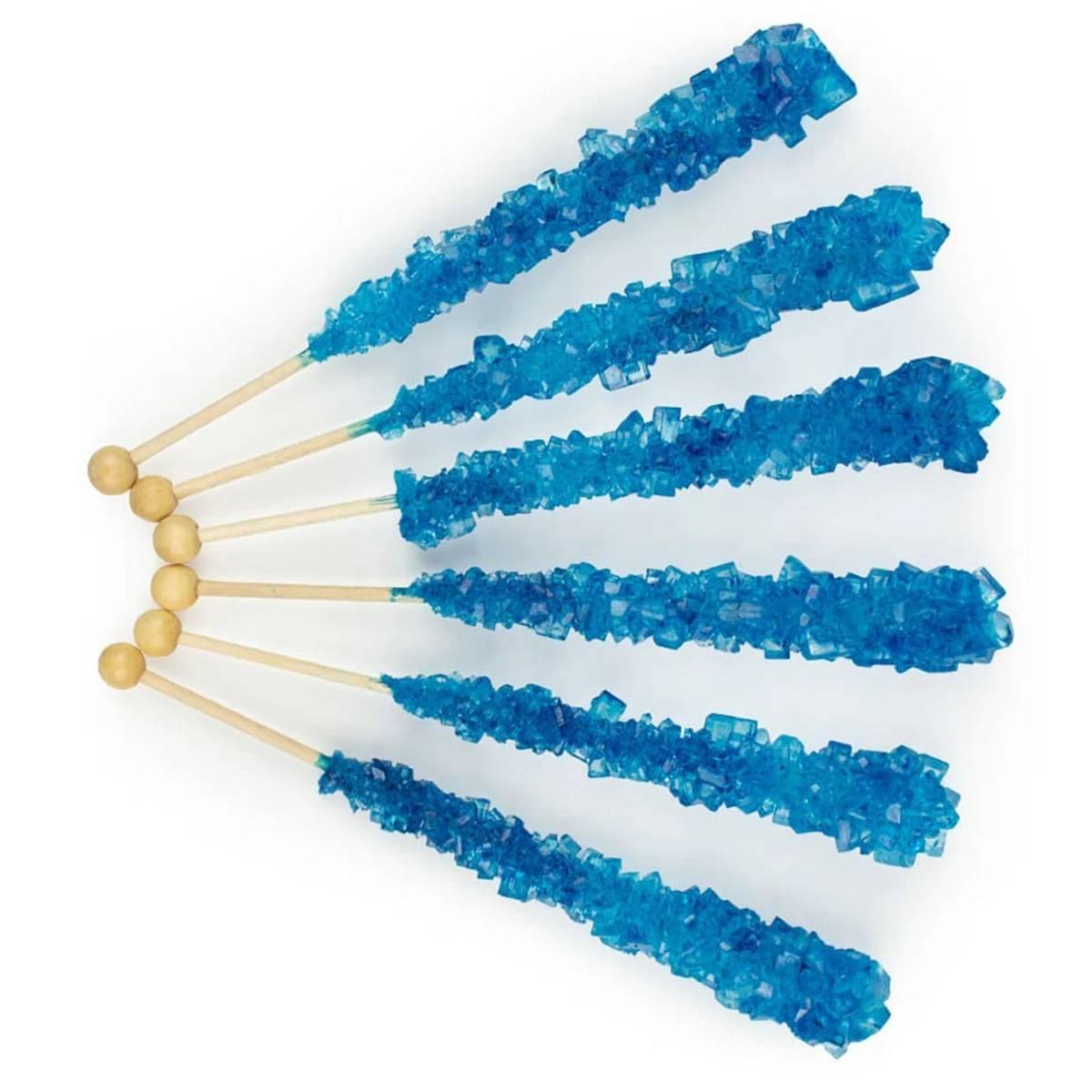 Boscov''s 6pc. Wrapped Blueberry Flavored Rock Candy on a Stick