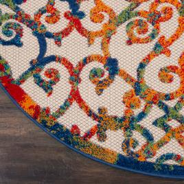 Nourison Aloha Scroll Contemporary Round Rug