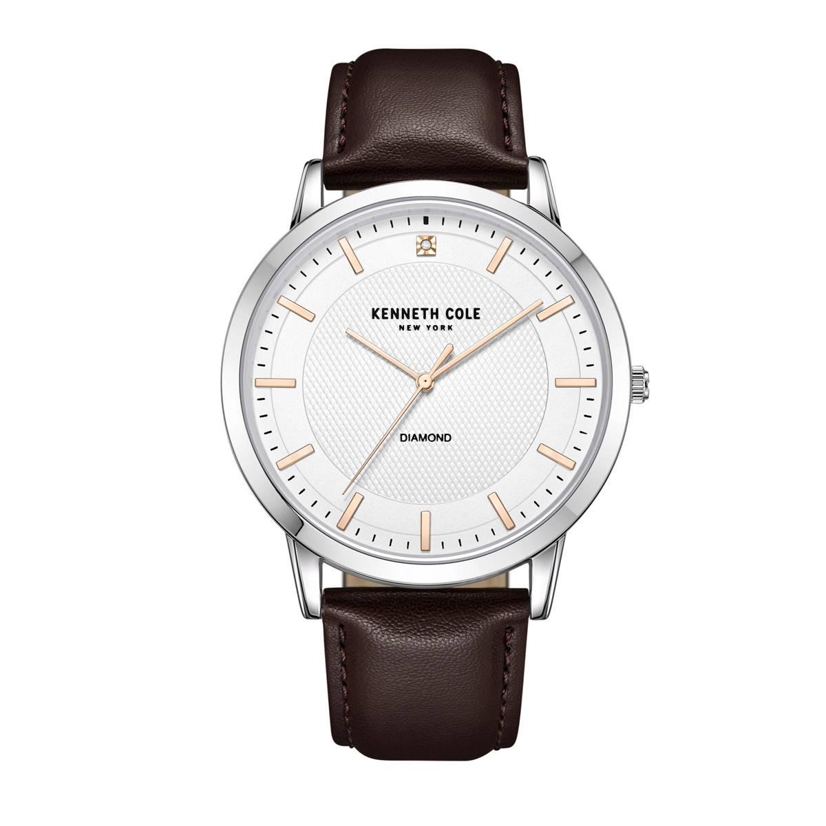 Mens Kenneth Cole® Silver-Tone Textured Dial Watch - KCWGA2271401