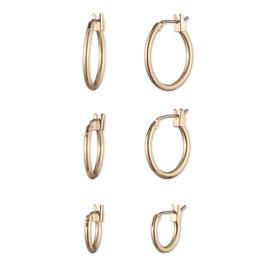 Nine West Gold Small Trio Hoop Earrings