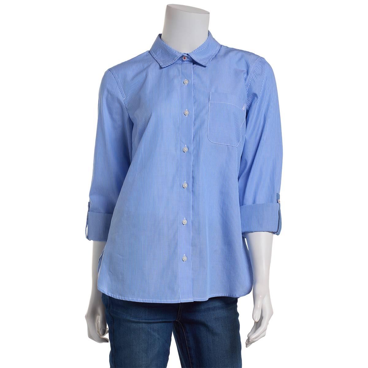 Womens Nautica Jeans Newport Stripe Casual Button Down