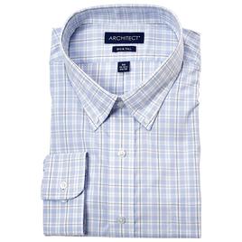 Mens Big Architect(R) High Performance Dress Shirt-Blue/Grey Plaid