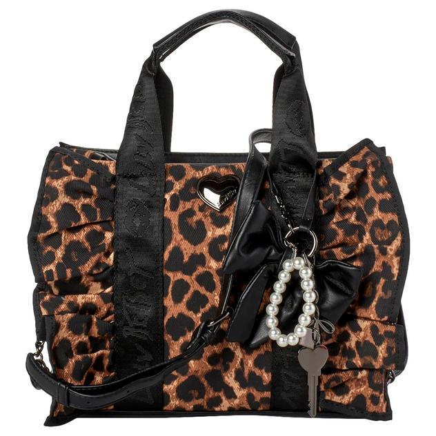 Luv Betsey by Betsey Johnson Leopard Bruffle Satchel W/Ruffle