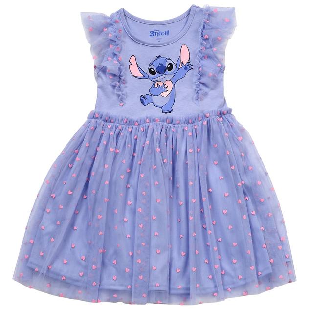 Girls (4-6x) Disney Stitch Heart Ruffle Tutu Dress