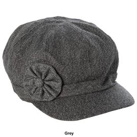 Womens Madd Hatter Lurex Flower Newsboy Hat