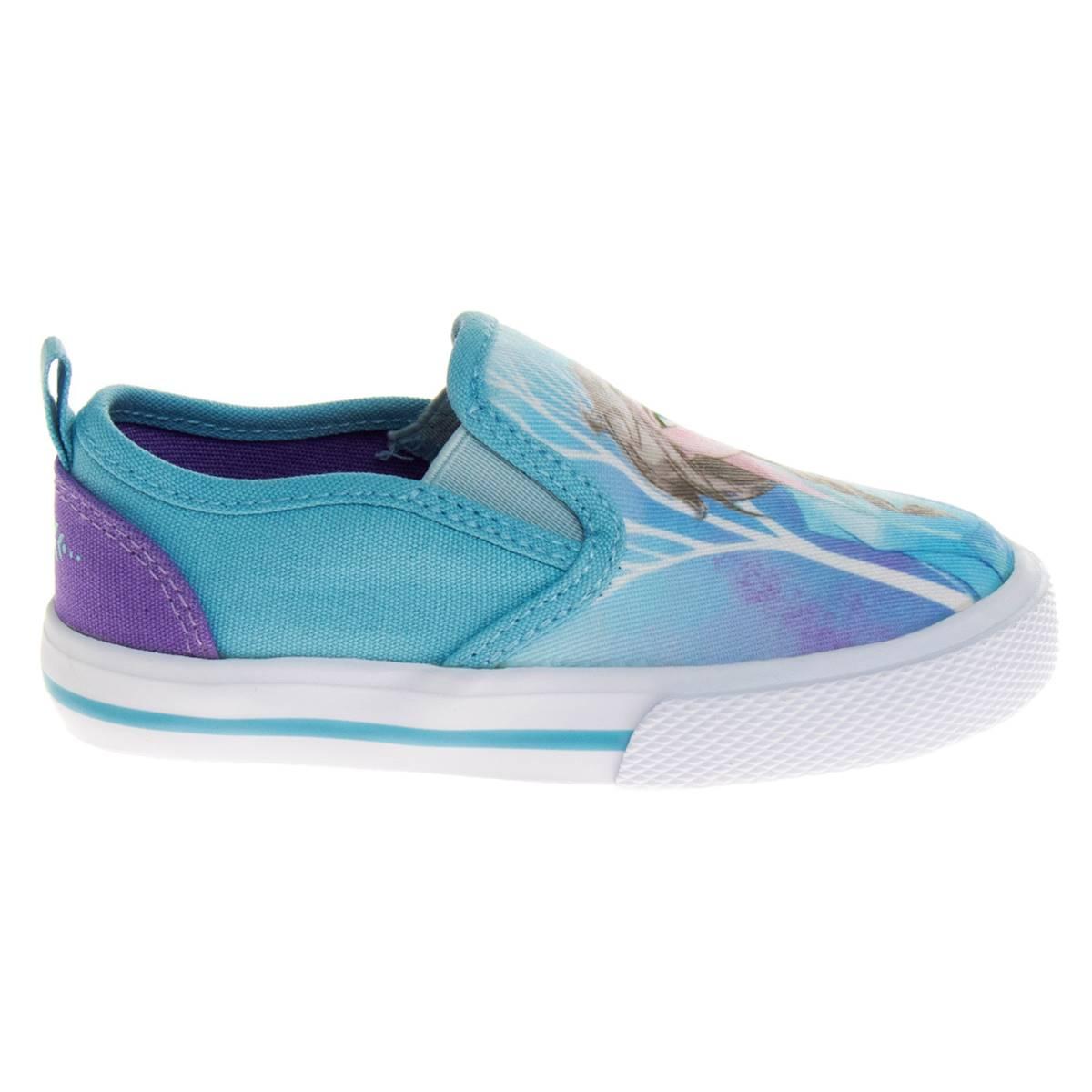 Little Girls Disney Frozen Elsa and Anna Slip-On Fashion Sneakers