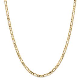 Mens Gold Classics(tm) 4mm. 14k Concave Open Figaro Chain Necklace