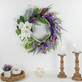Northlight Seasonal Artificial Wildflowers & Magnolias Wreath