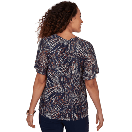 Womens Emaline Summer In The City Short Sleeve Tier Blouse
