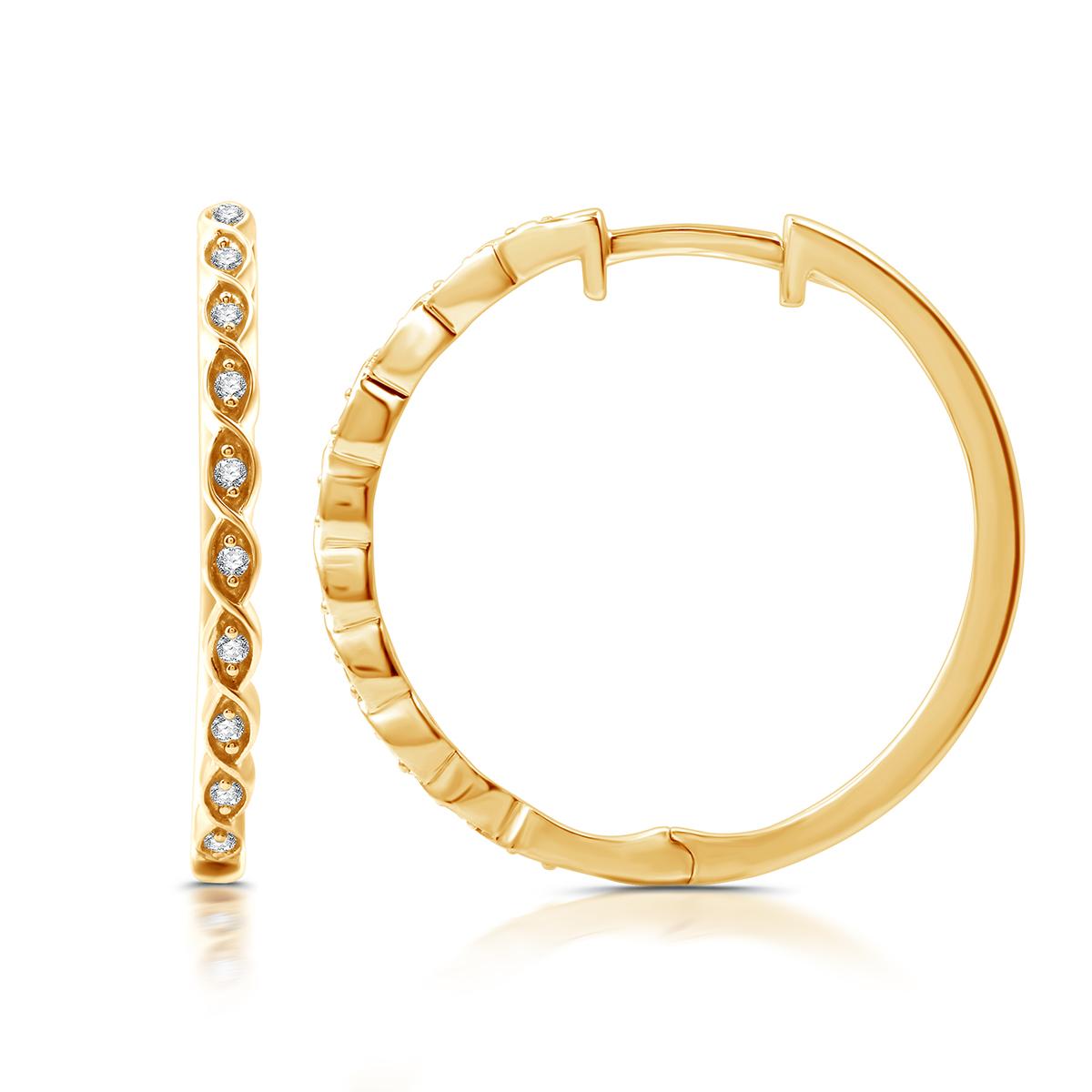 Nova Star(R) 1/10cttw. Lab Grown Diamond Marquise Hoop Earrings