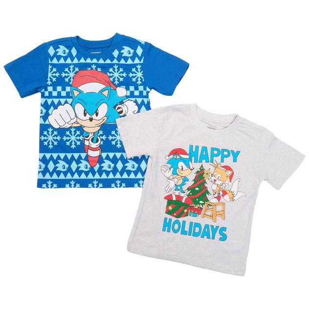 Boys (4-7) Sonic™ The Hedgehog 2-Pack Christmas Short Sleeve Tees