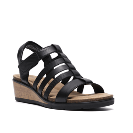 Womens Clarks(R) Collection Kacha Step Wedge Sandals