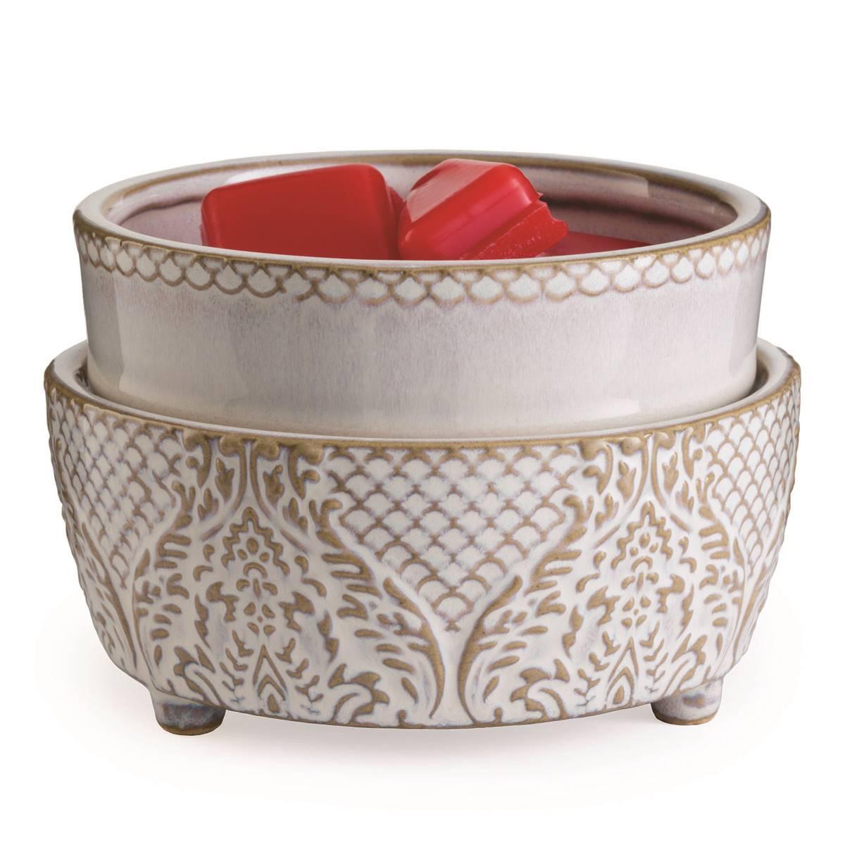 Candle Warmers Etc. Vintage White 2-in-1 Wax Warmer