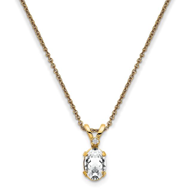 Gemstone Classics™ 14kt. Yellow Gold April Birthstone Necklace