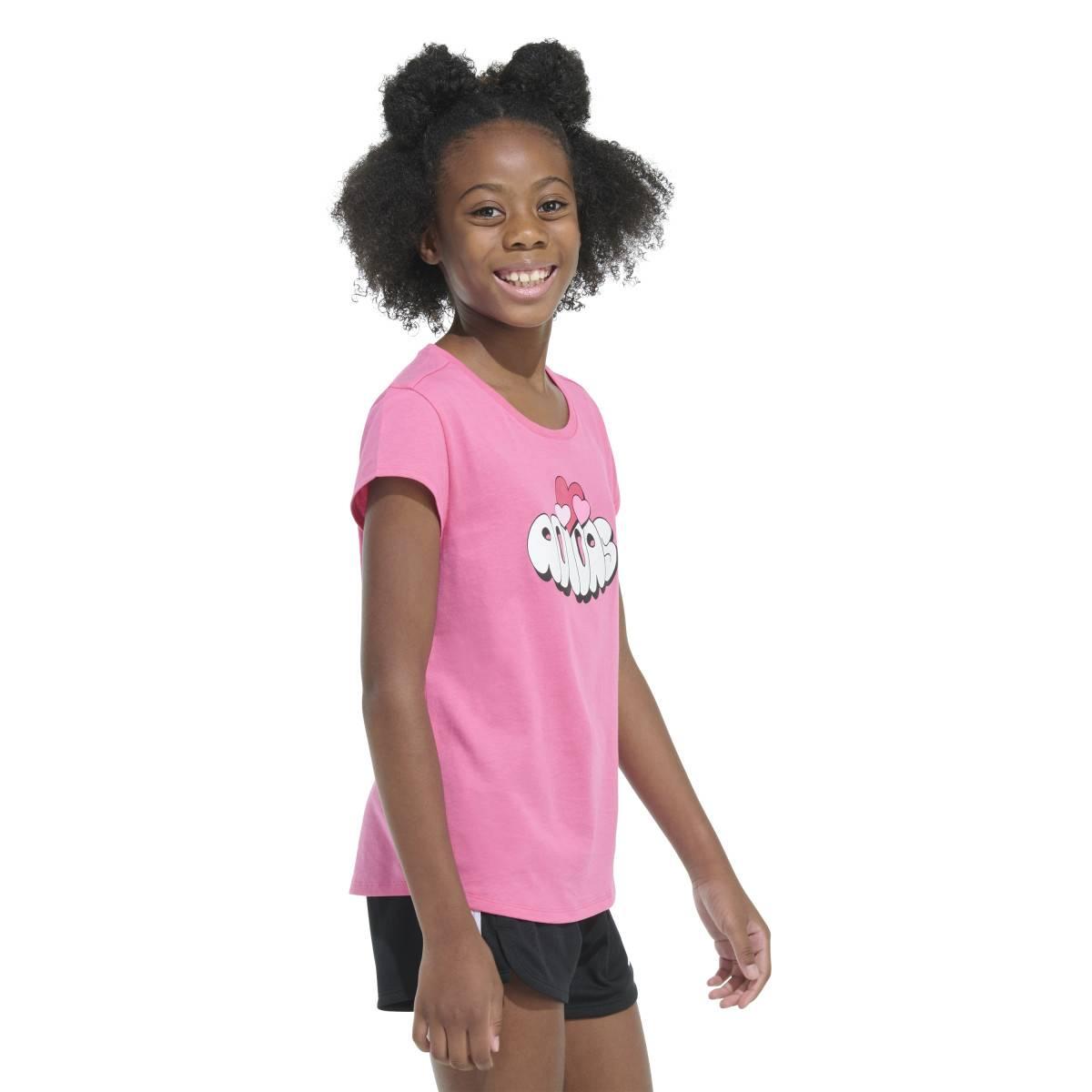 Girls (7-16) adidas® Cap Sleeve Jungle Flower Emblem Tee