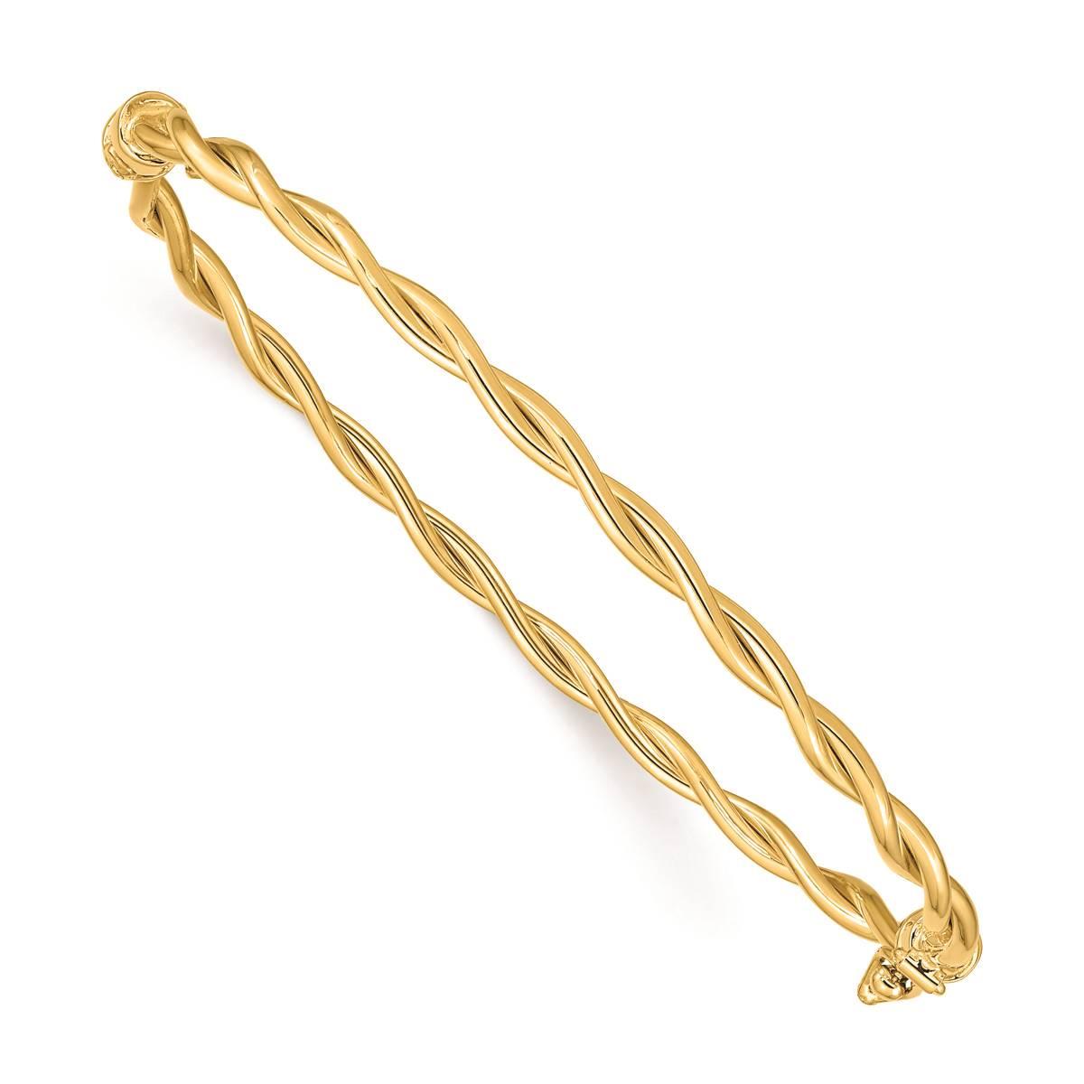 Gold Classics(tm) 14kt. Yellow Gold Twisted Hinged Bangle
