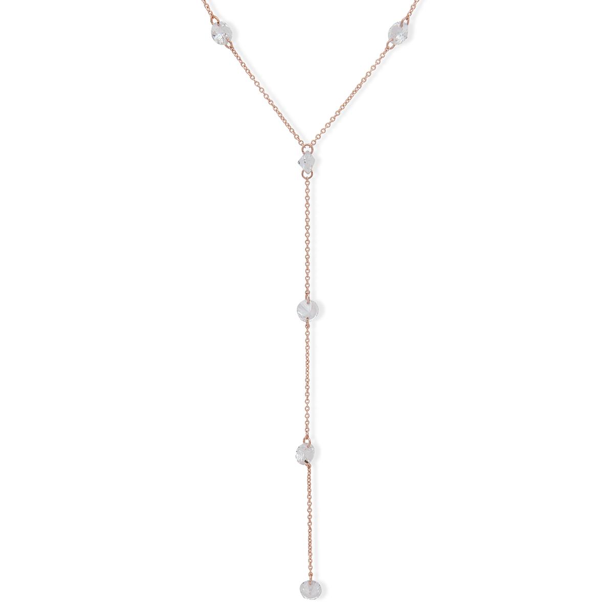 You're Invited Rose Gold Crystal Rivo Y-Necklace