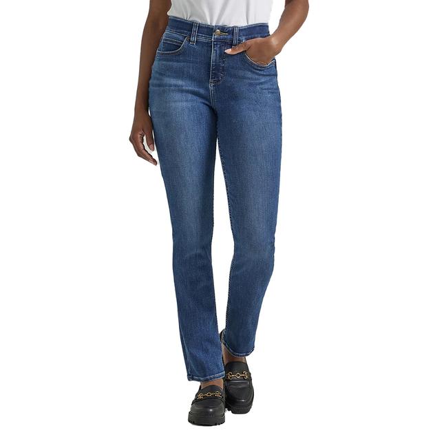 Petite Lee® Ultra Lux Mid Rise Comfort Straight Leg Jeans - Short