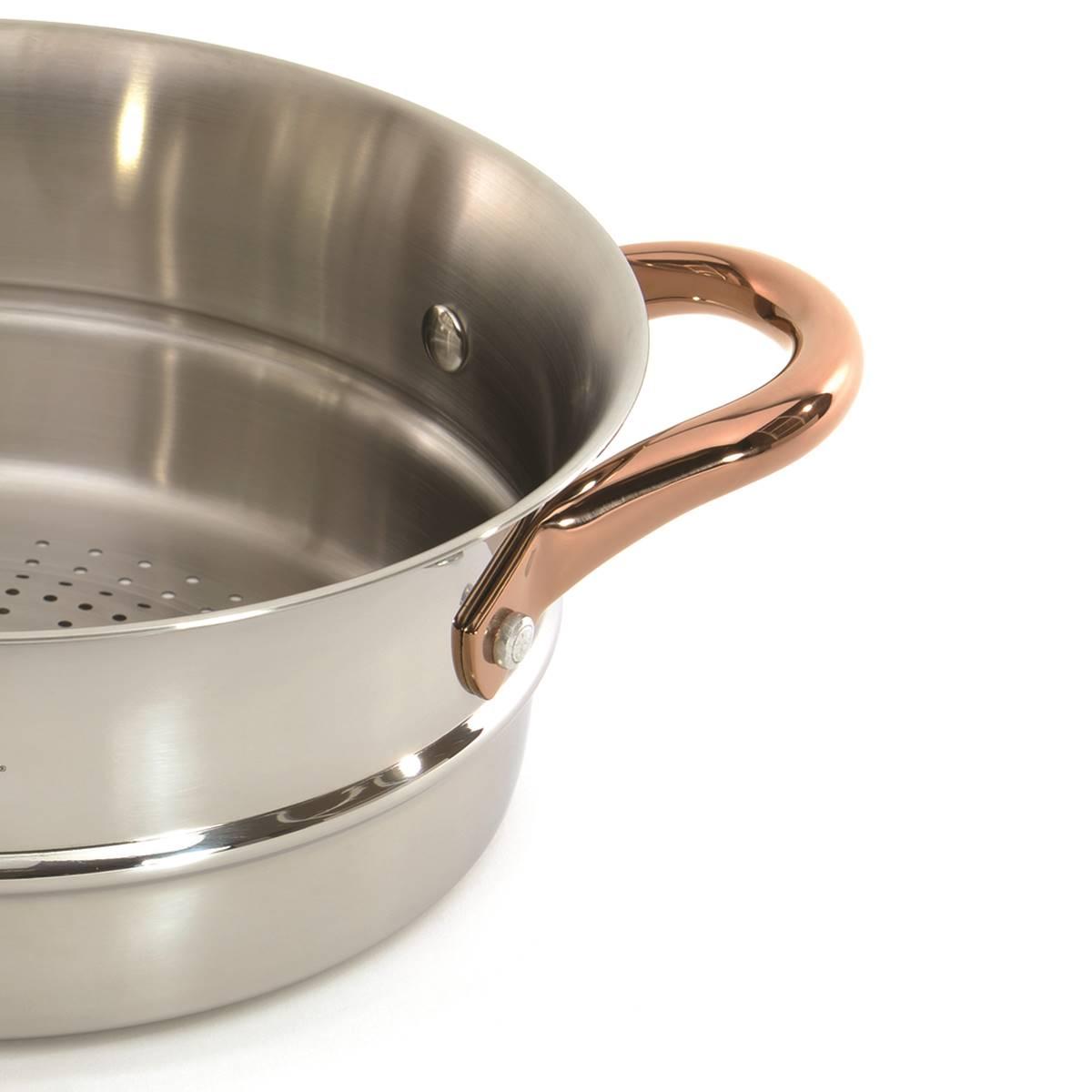 BergHOFF Ouro 18/10 Stainless Steel 3pc. Steamer Set w/ Glass Lid