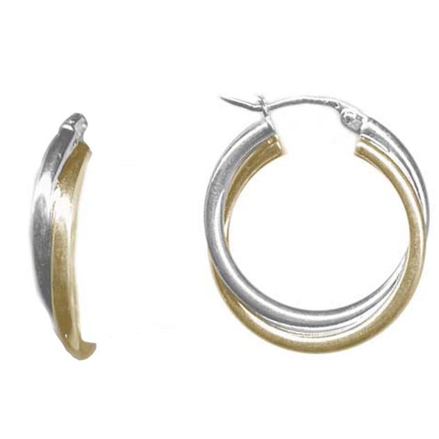Designs by FMC Sterling Silver Two-Tone Intertwined Hoop Earrings