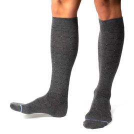 Mens Dr. Motion Pin Dot Grid Compression Socks