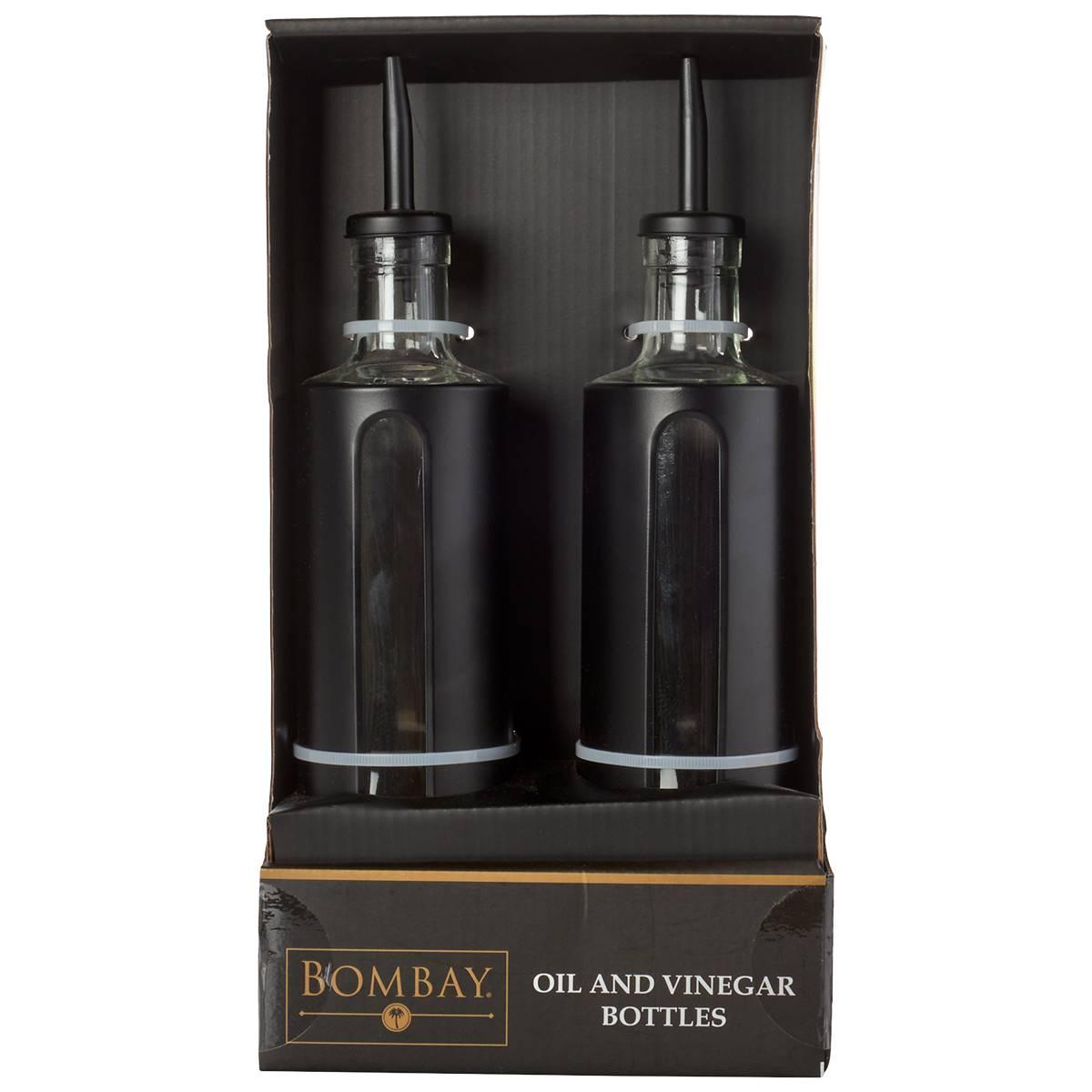 Bombay Glass Oil & Vinegar Bottles - Set of 2