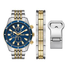 Mens Folio Two-Tone Watch Bracelet &amp; Money Clip Set - FMDFL6050