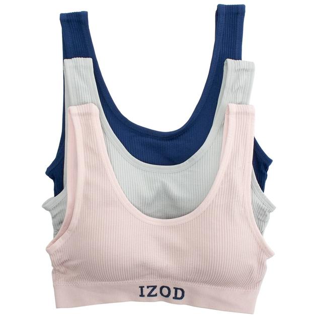 Juniors IZOD® 3pk. Nylon Ribbed Wire-Free Comfort Bras IZ70058BV