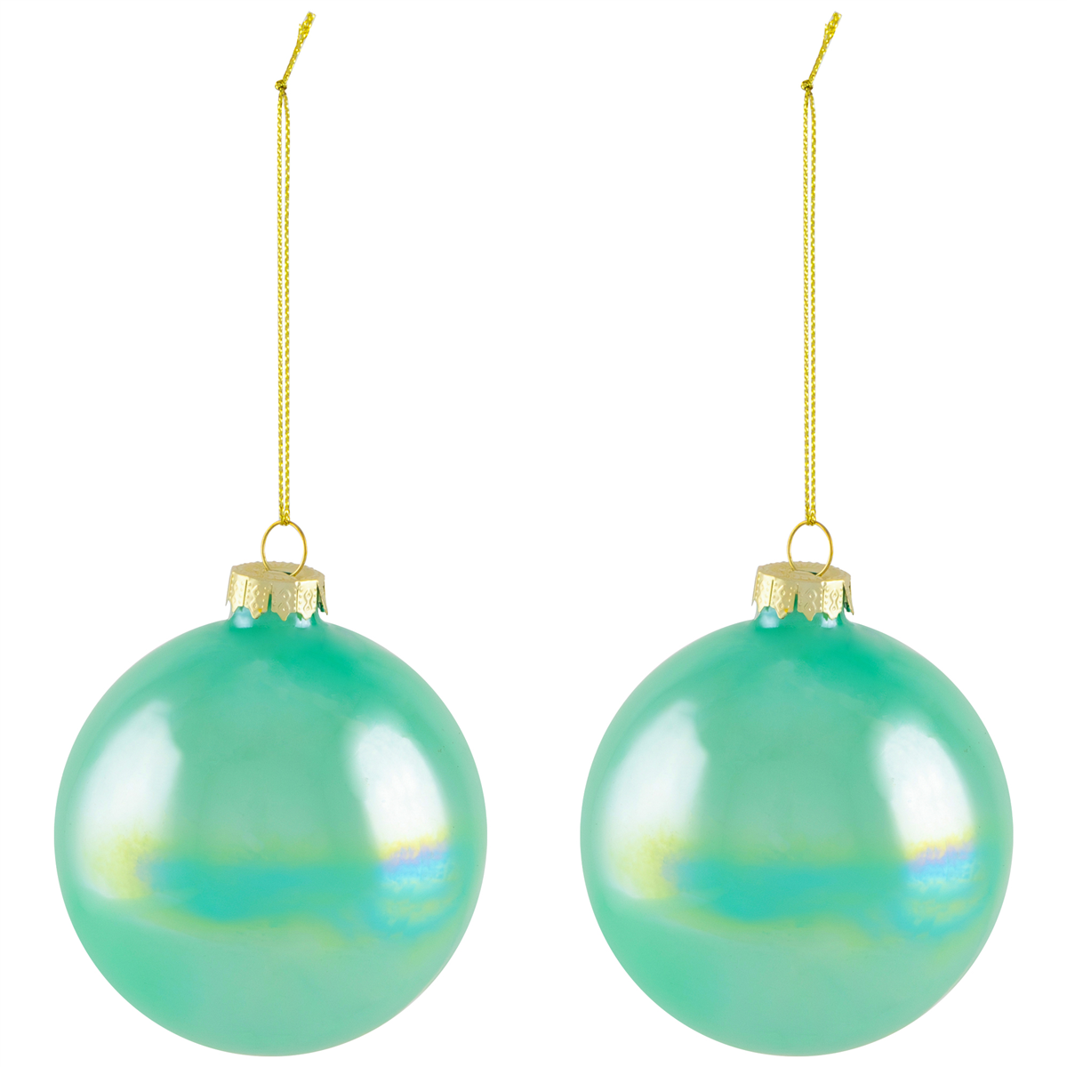 Northlight 6ct. Shiny Blue, Green, & Teal  Christmas Ornaments