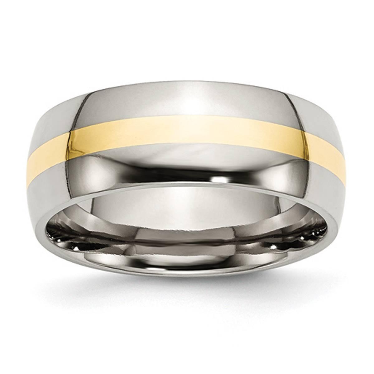 Mens Gentlemen's Classics(tm) 14kt. Yellow Gold Inlay Wedding Band