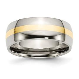 Mens Gentlemen's Classics(tm) 14kt. Yellow Gold Inlay Wedding Band