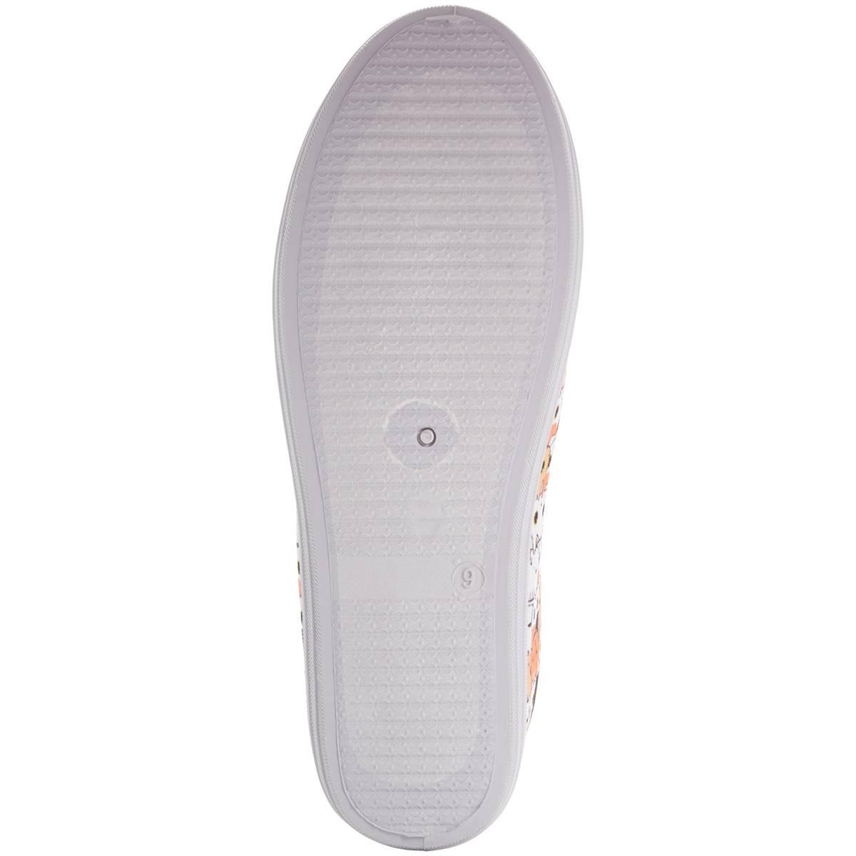 Womens Ashley Blue Canvas Cat Faces Slip On Fashion Sneakers